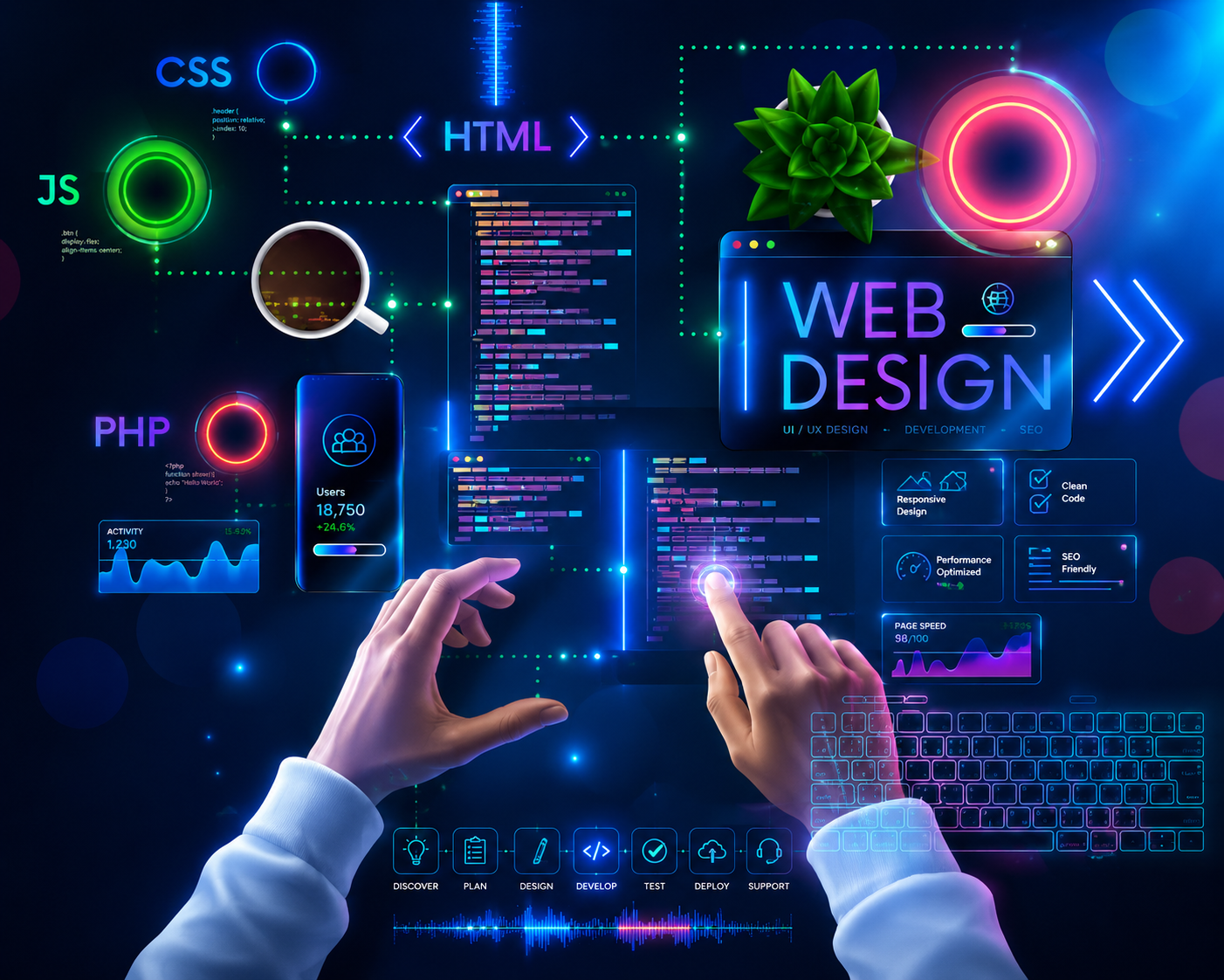 Digital product architecture and development visual